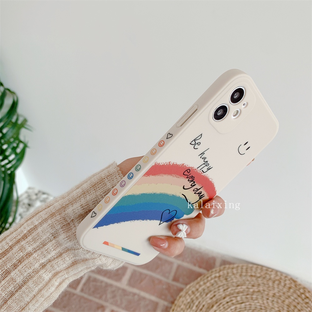 Ốp điện thoại viền vuông họa tiết cầu vồng thích hợp cho iphone 13 pro max 13 mini 12promax 11 pro xs max 7plus 8plus