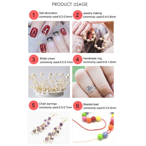 1 Cuộn Dây Đồng 0.2-1mm Màu Bạc/Vàng/Vàng/Vàng/Bạc Làm Vòng Đeo Tay/Trang Sức Thủ Công