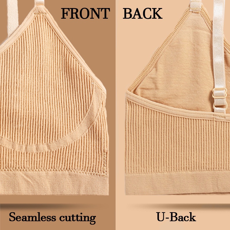 Cute Byte Bộ Đồ Lót Áo Ngực Không Gọng + Quần Lót Lưng Thấp Không Đường May Thiết Kế Dễ Thương Cho Nữ