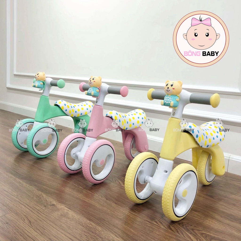 SALE Xe chòi chân hình gấu chấm bì màu pastel siêu xinh cho bé