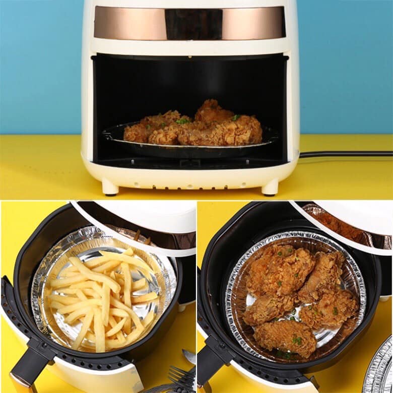 Khay Giấy Bạc Lót Nồi Chiên Không Dầu Set 10 Cái, Bát bạc, Đĩa Giấy Bạc Nhiều Kích Thước