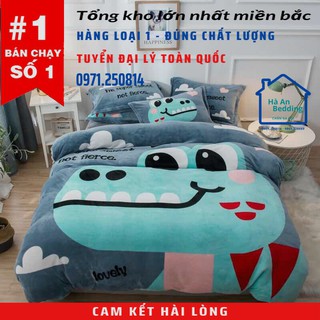 (HÀNG LOẠI 1) Bộ chăn ga gối đệm 5D nỉ nhung cao cấp , Kèm drap giường bo chun