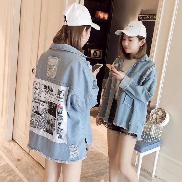 { Mới Về } Áo Khoác JEAN NAM NỮ Đắp Hình Cực Đẹp From Rộng cao cấp Chiwawa shop