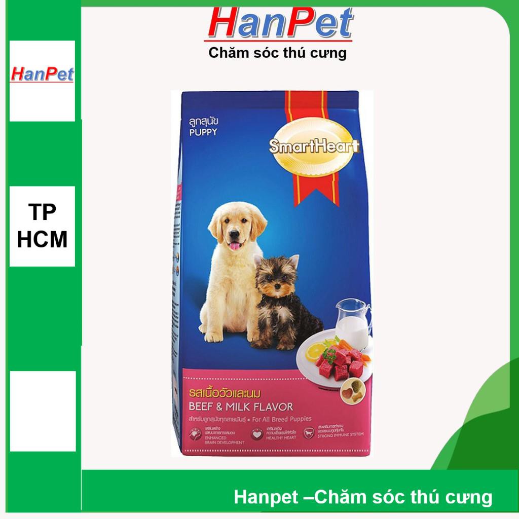HCM-(Gói 400g  Thức ăn dạng hạt cao cấp Smartheart Puppy DÀNH CHO chó DƯỚI 1 NĂM TUỔI (hanpet 215)