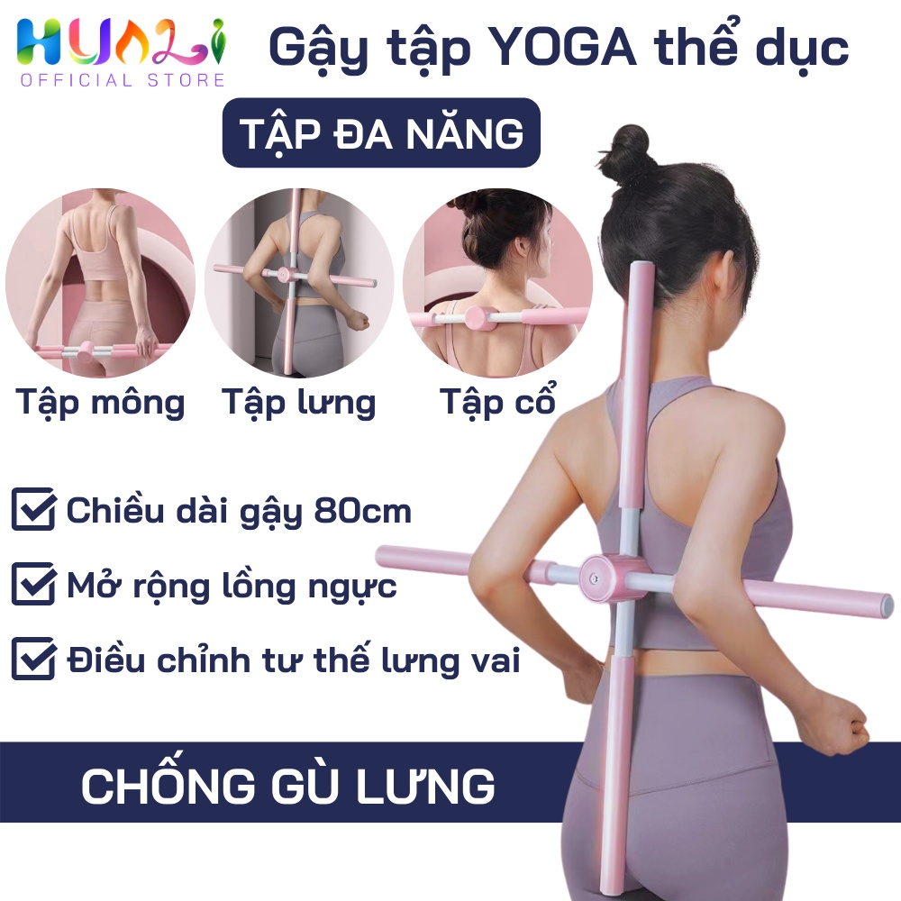 Gậy Tập Lưng, Vai, Chống Gù, Uốn Thẳng Lưng,Tập Yoga Bằng Thép Không Gỉ