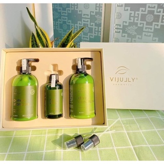 Bộ Dầu Gội + Dầu Xả tóc + Xịt Bưởi Vijully chính hãng giúp giảm tóc gãy rụng, nuôi dưỡng tóc chắc khoẻ