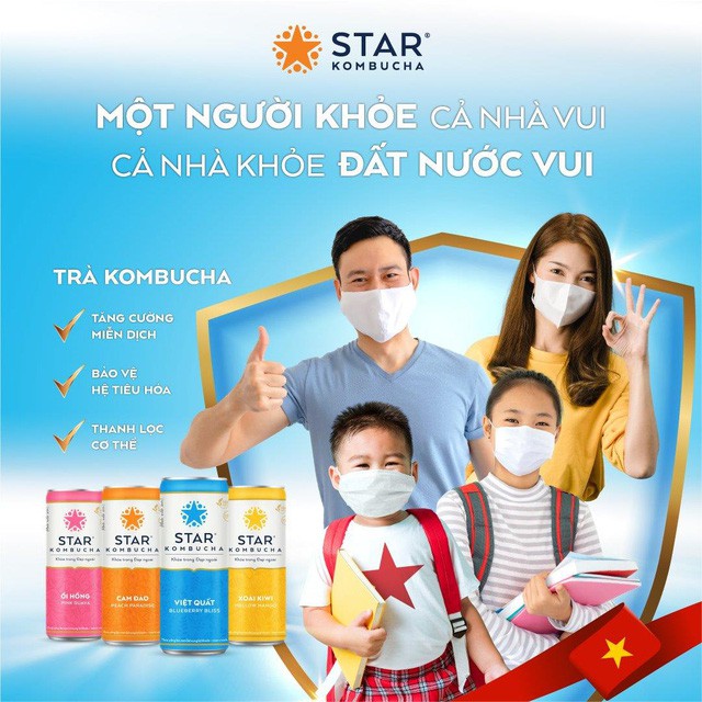 Combo 4 lon trà STAR KOMBUCHA mix vị - Beauty Pack (250ml/lon) - Trà lên men vi sinh chứa probiotics bảo vệ sức khoẻ