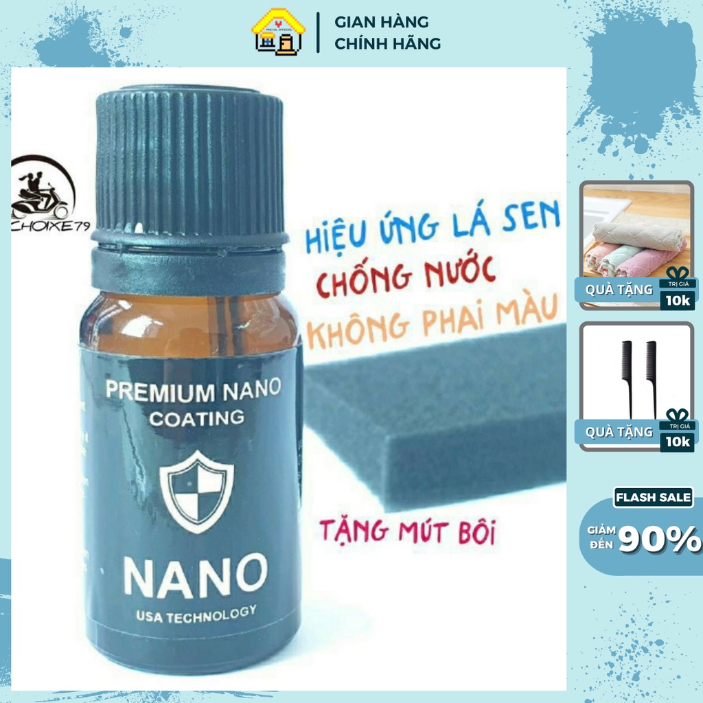 Phục hồi nhựa nhám xe máy NANO 10ml - làm đen bóng nhựa nhám mưa không trôi, không phai màu