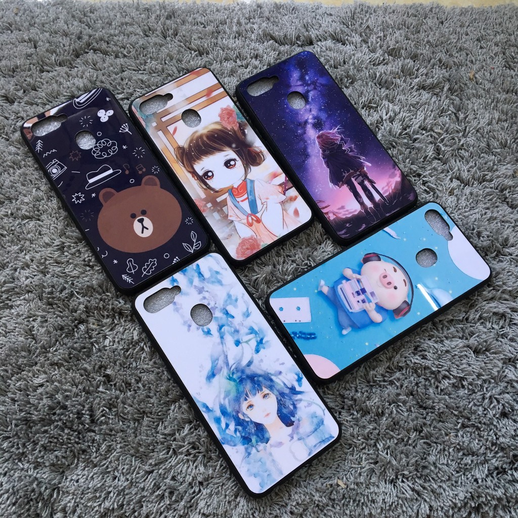 Ốp lưng cho Oppo F11/F11pro/F9/F7/F5/F3/F1s/A3s/A1k/A5S/A83 lưng phủ bóng hình cute