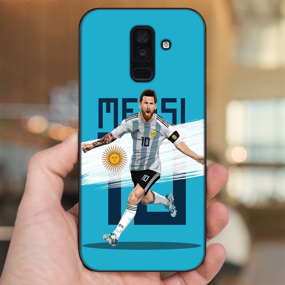 Ốp lưng Samsung A6 Plus viền đen in hình Lionel Messi Barcelona PSG