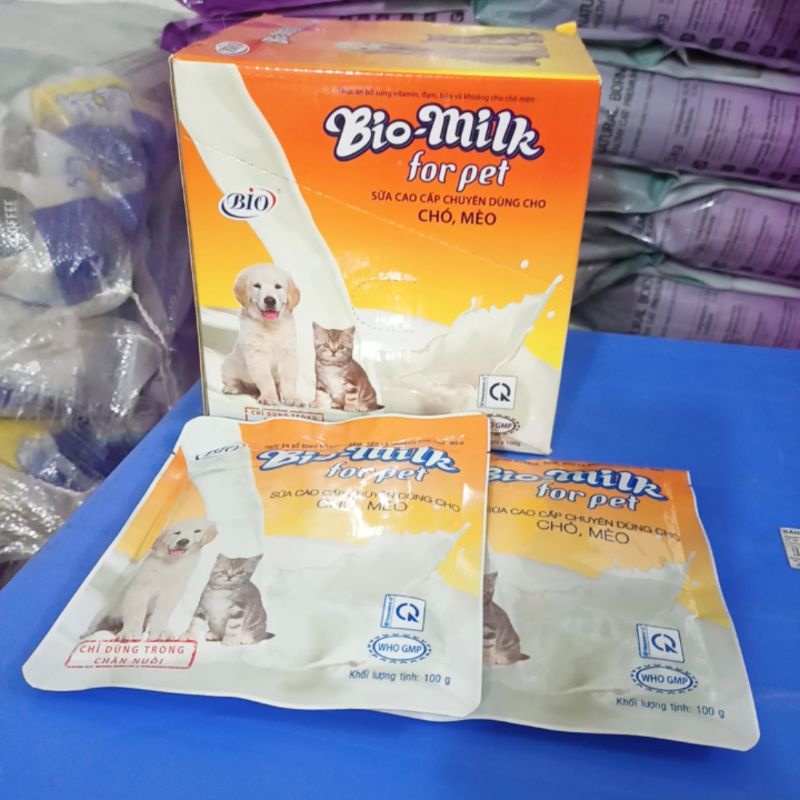 [Mã PET50K giảm Giảm 10% - Tối đa 50K đơn từ 250K] Sữa cho chó mèo con sơ sinh Bio Milk gói 100g