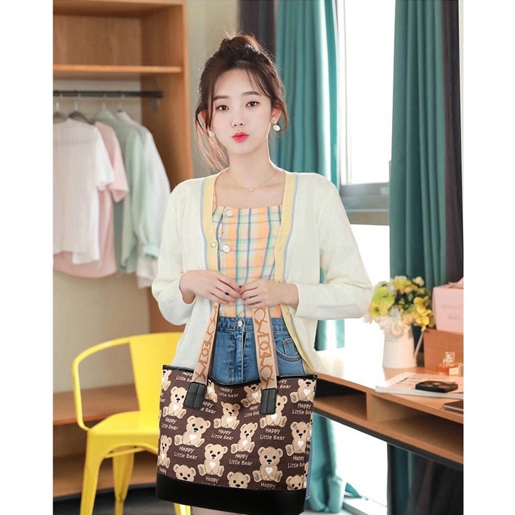 Túi Xách Vải Canvas Thiết Kế Cỡ Lớn Phong Cách Nhật Bản Xinh Xắn