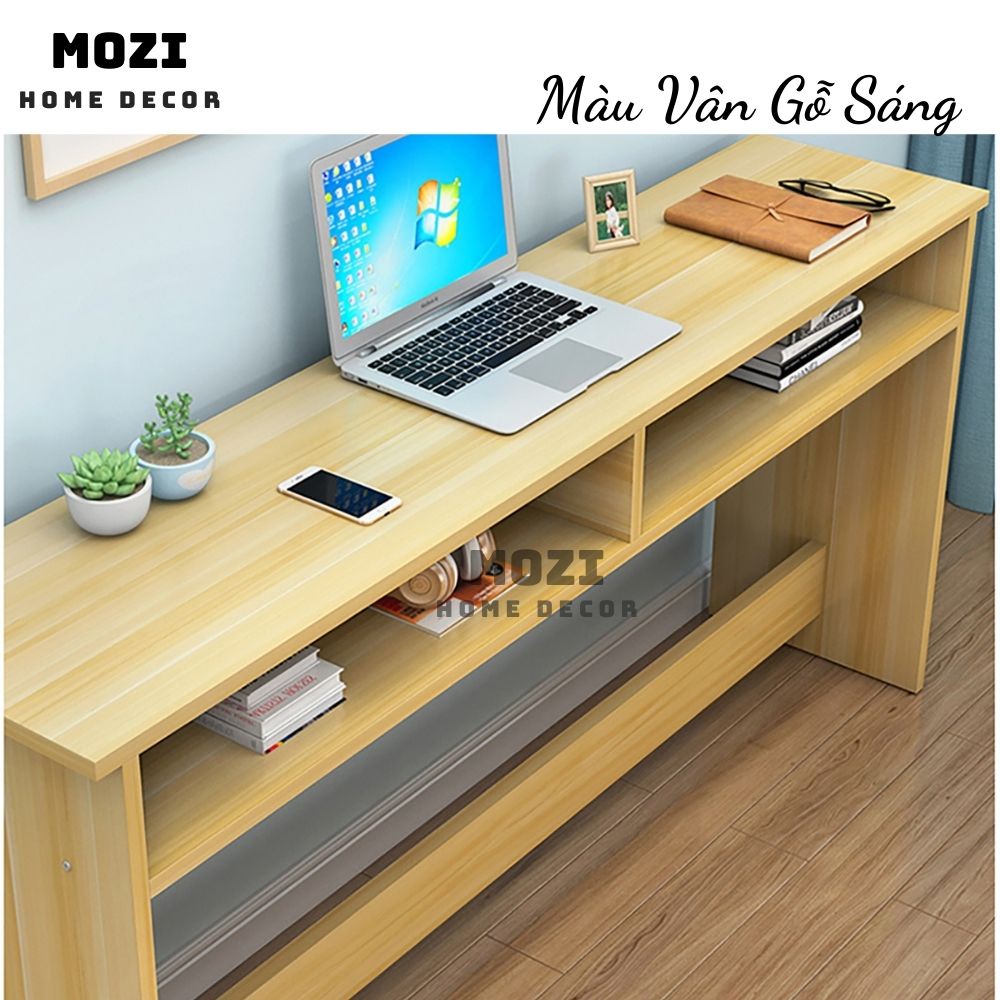 Bàn làm việc thông minh tiết kiệm không gian 2 ngăn, bàn gỗ nhỏ decor cho phòng nhỏ hẹp 100x30x72cm TB005