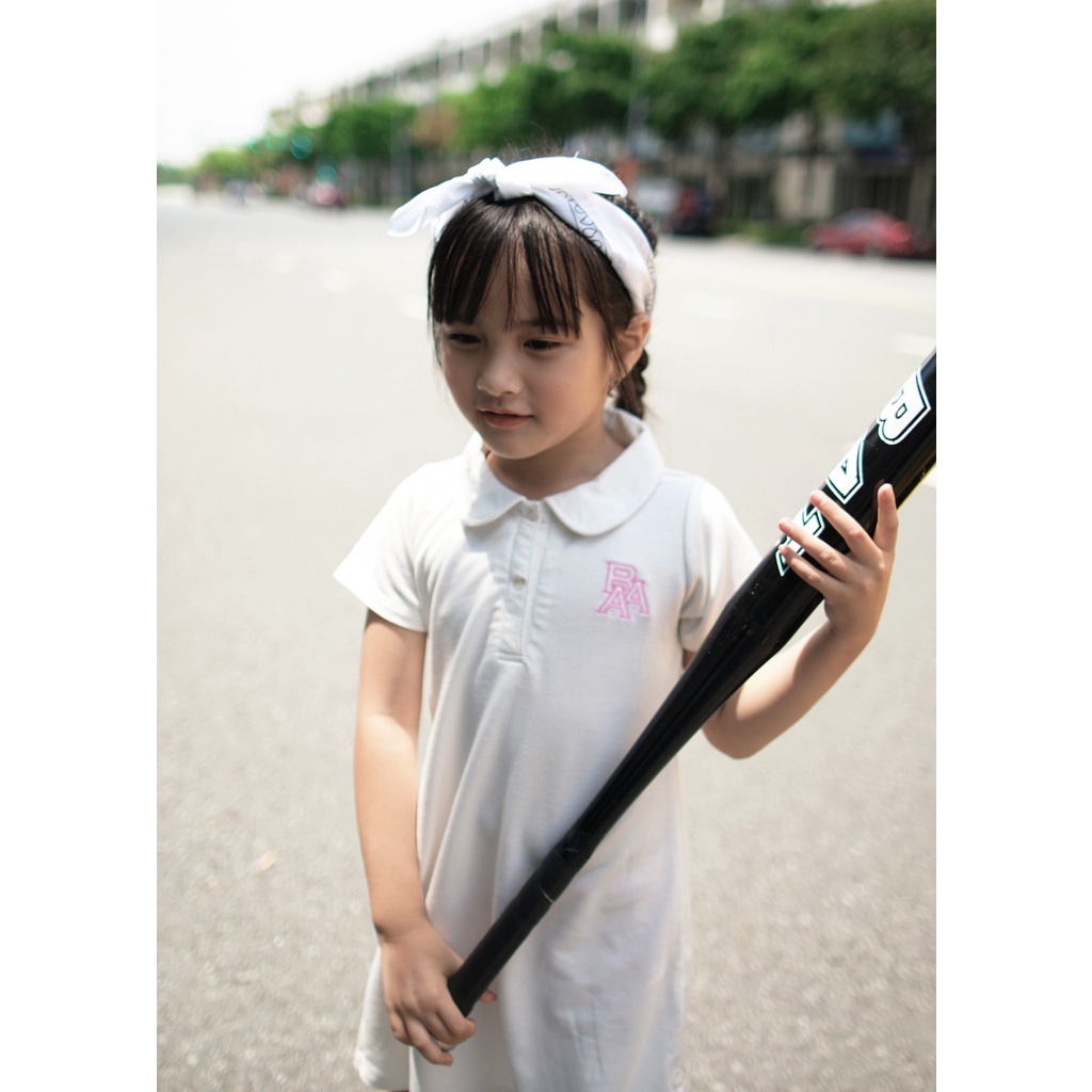 Đầm bé gái cotton thêu logo, đầm polo cho bé gái từ 1 tuổi - 7 tuổi Baa Baby - GT-AD43N-01