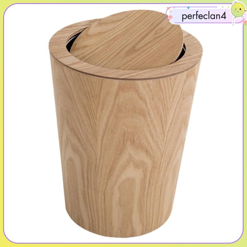 1 Thùng Rác Bằng Gỗ Trơn 9L Perfeclan4 Có Nắp Đậy Tiện Dụng