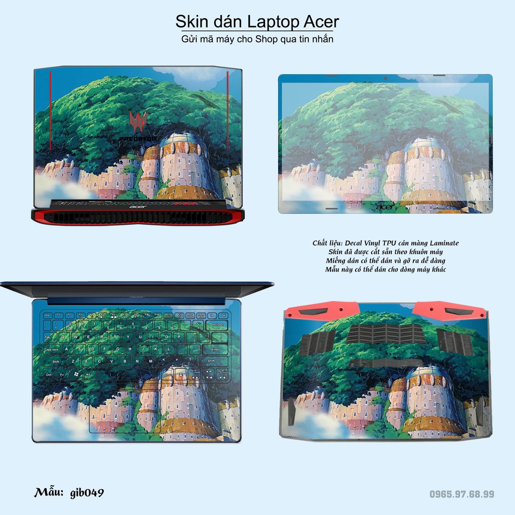 Skin dán Laptop Acer in hình Ghibli photo (inbox mã máy cho Shop)