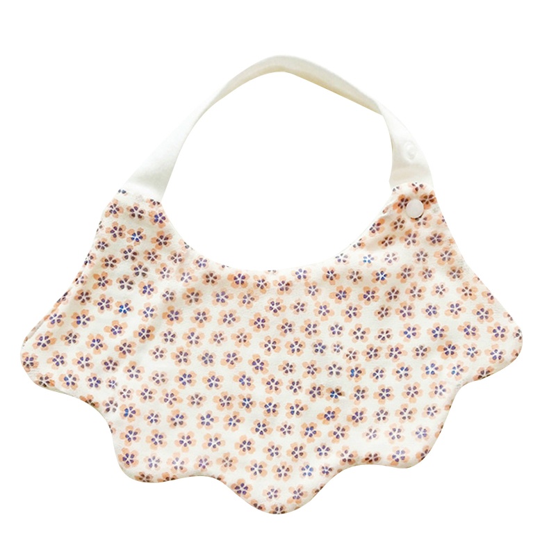 Yếm Ăn Bằng Cotton Họa Tiết Hoa / Cherry Hoạt Hình Dễ Thương Cho Bé