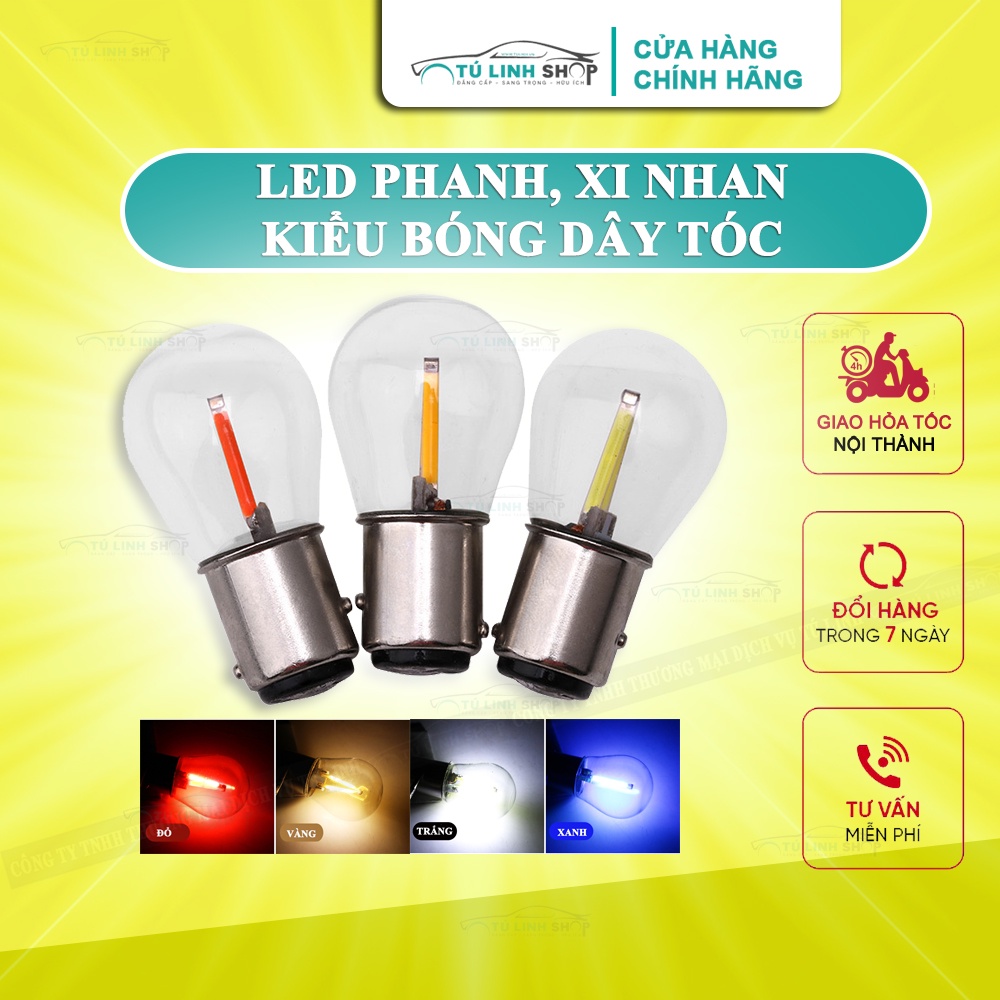 Bóng đèn phanh, đèn xi nhan chân 1156, 1157 BAY15D, BAU15S, PY21W bằng LED kiểu dây tóc, nhiều màu lựa chọn