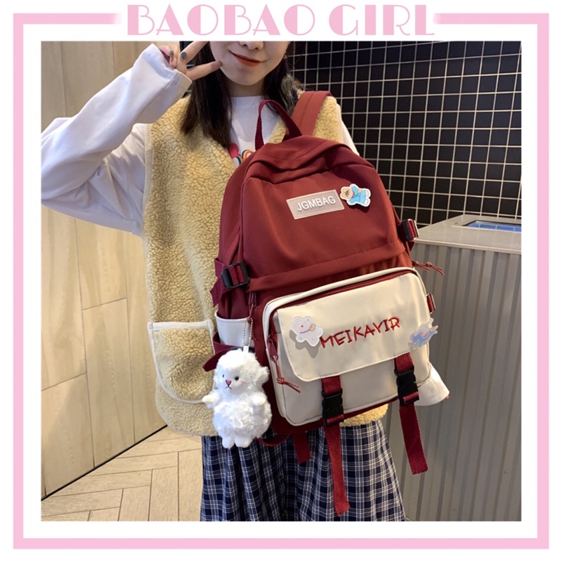 Balo, cặp sách đi học ulzzang JGMBAG kèm sticker mã B5, hàng order 2 tuần BAOBAOGIRL