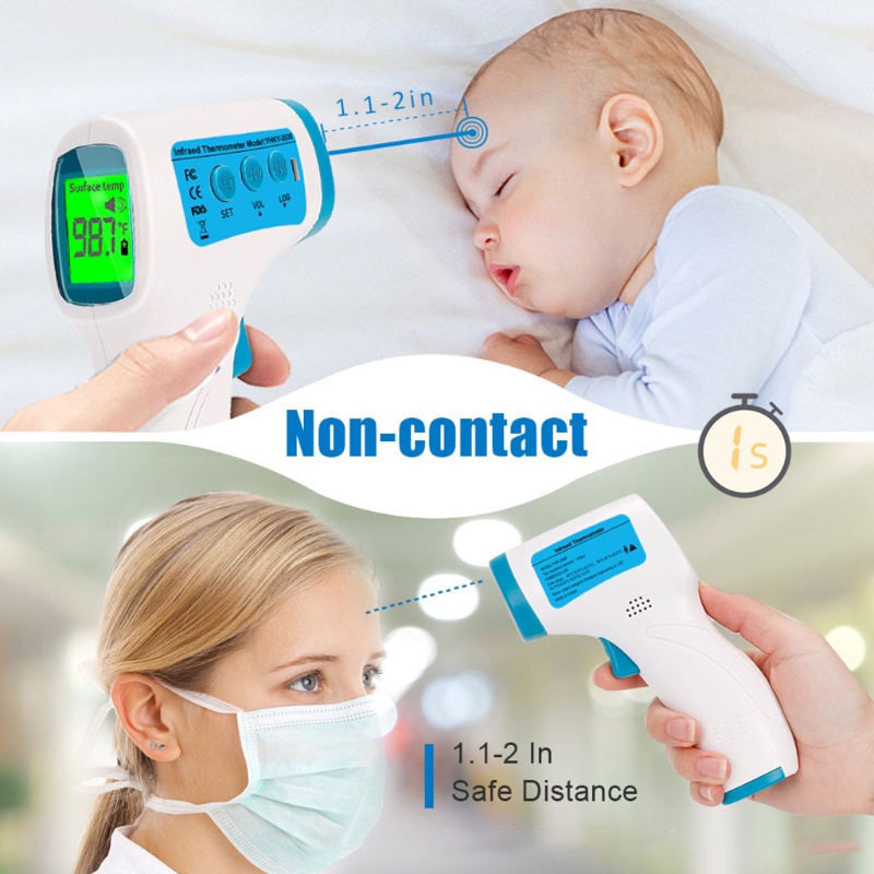 Haha Dụng Cụ Đo Nhiệt Độ Cơ Thể Không Tiếp Xúc Có Màn Hình LCD