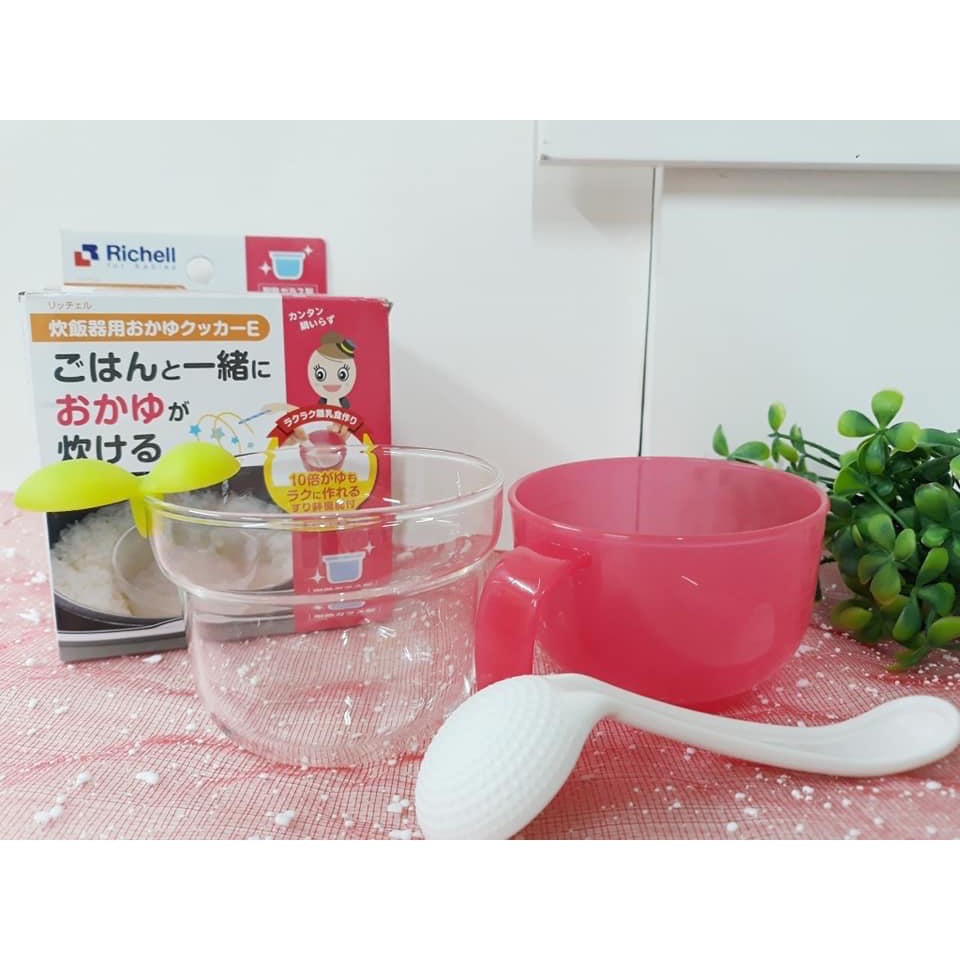Bộ cốc nấu cháo và cơm nát trong nồi cơm điện Richell Nhật