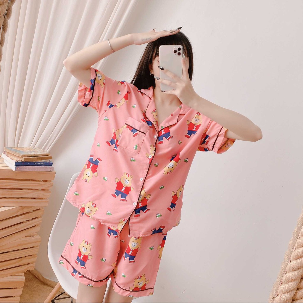 Bộ pijama nữ Fmstyle Saigon cộc tay chất liệu vải kate Thái 21DB06EP0901-21DB08EP1201 - 21DB12EP0401 | BigBuy360 - bigbuy360.vn