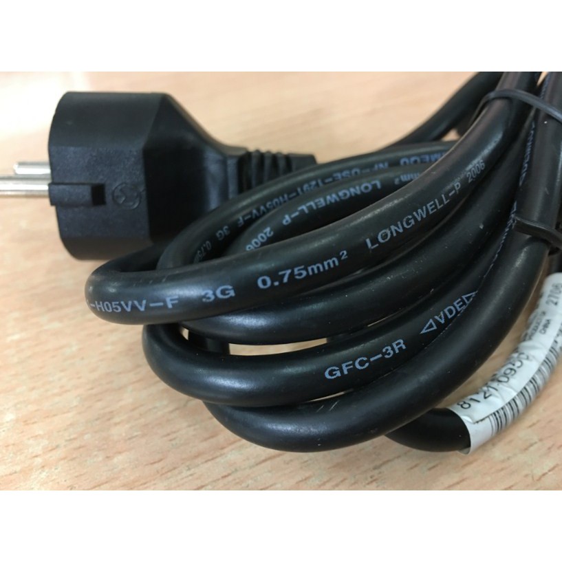 Dây nguồn cong,bẻ góc hàng chuẩn lõi đồng cho máy tính , nồi cơm điện, nồi lẩu dài 1,5m