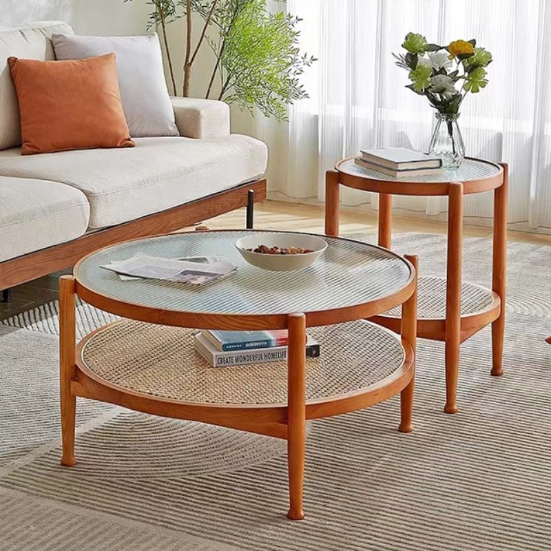 bàn trà sofa phối mây bt12