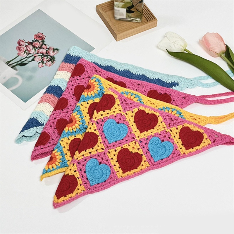 Khăn Quấn Đầu Đan Móc Nhiều Màu Sắc Làm Phụ Kiện Chụp Ảnh Cho Bé Gái