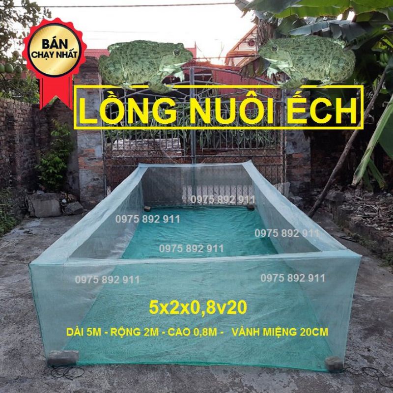 Lồng lưới nuôi ếch 5x2x0,8v20