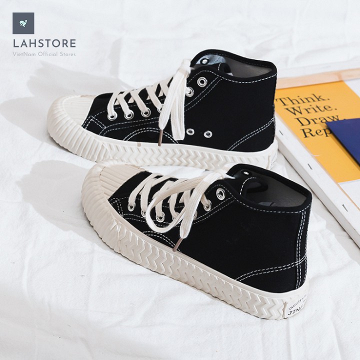 Giày thể thao ulzzang sneaker canvas cao cổ nữ. Phong cách HongKong 1970 siêu cá tính LAH STORES GCCNU02