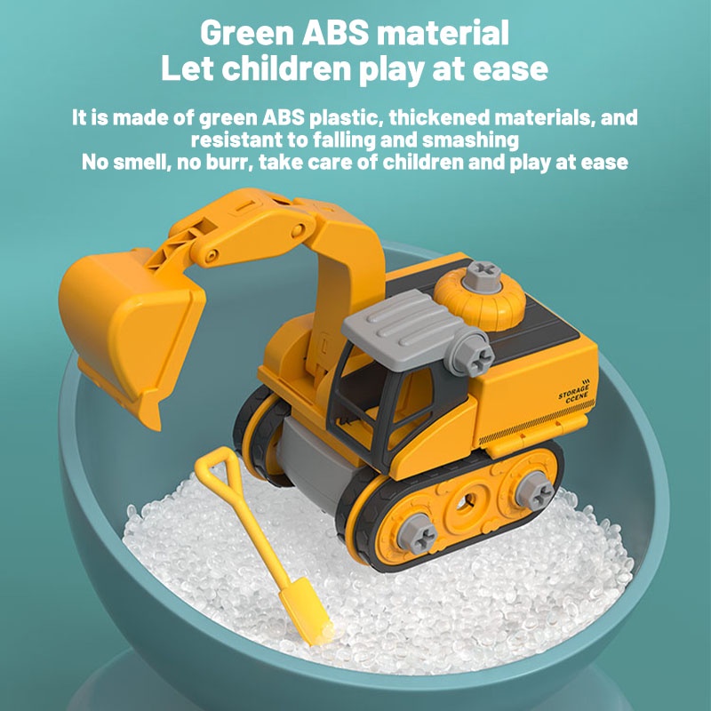 Đồ chơi xe xúc cần cẩu SEA SUN TOYS biến hình DIY 4 trong 1 với đường trượt xe vui nhộn