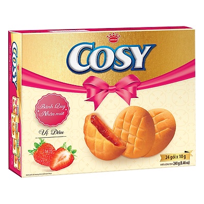 Bánh quy ngọt Cosy nhân mứt thơm / mứt dâu / Táo hộp 240g