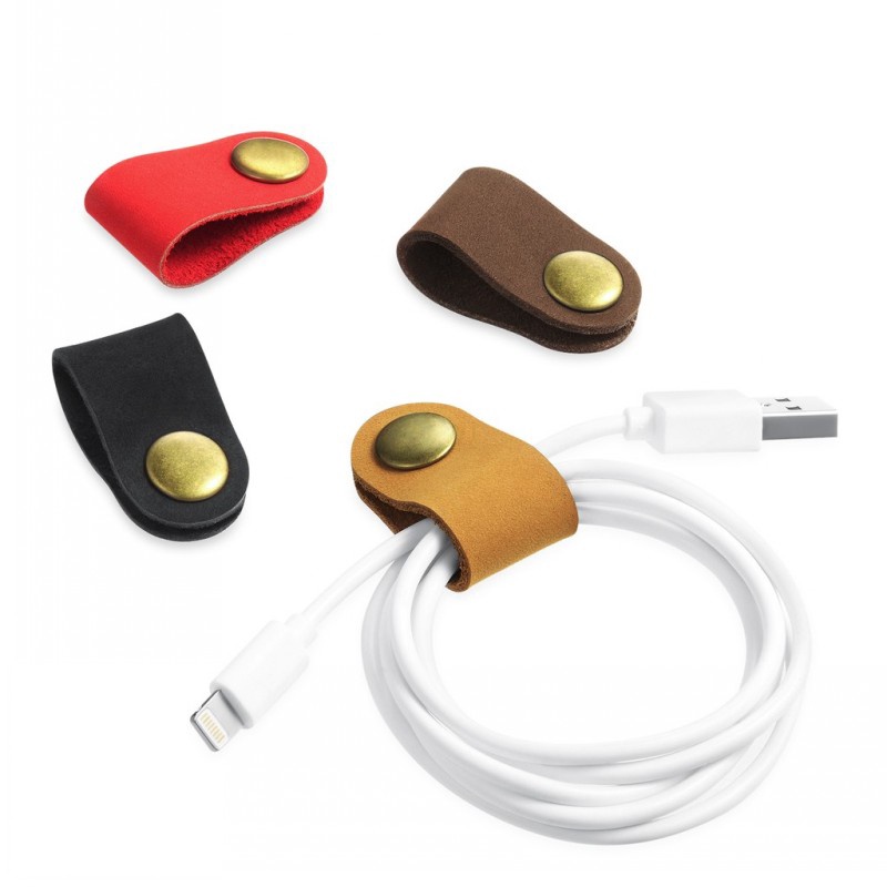 Combo 2 dụng cụ Quấn cáp sạc USB,dây tai nghe thủ công bằng da thật tiện lợi màu ngẫu nhiên