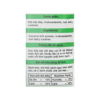 Bột cốt dừa Tấn Sang gói 50g