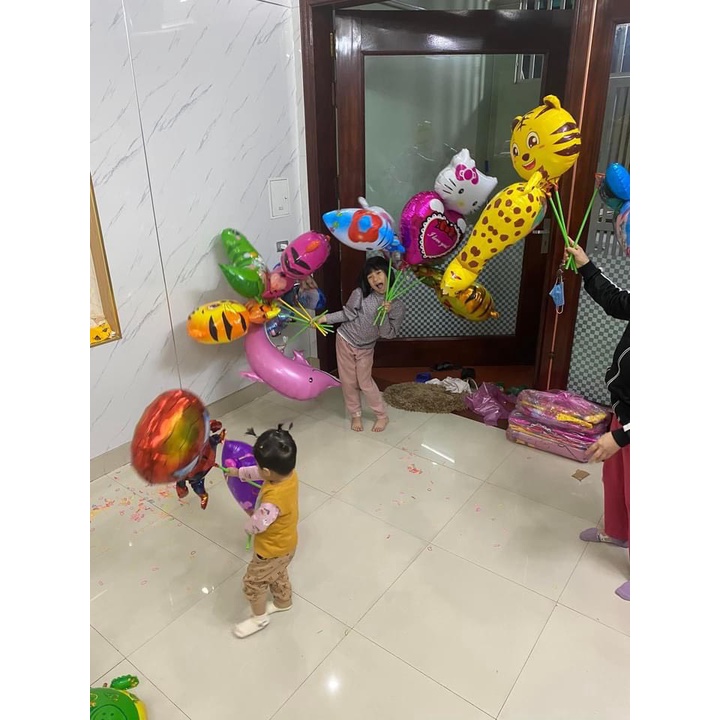 Sỉ Bóng Bay Con Thú Combo 100 bóng thú kèm 100 que to