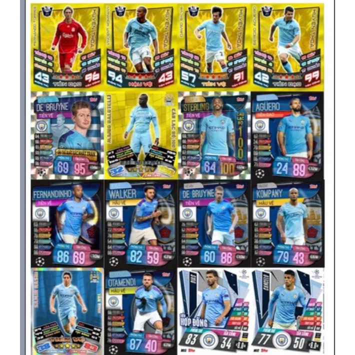1 set thẻ cầu thủ man city ( có insert)