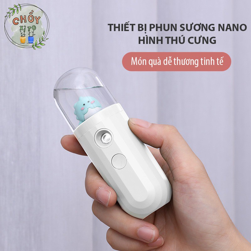 Máy phun sương CHỒY GLE450 nano mini cầm tay giữ ẩm da mặt 20ML sạc USB dễ thương