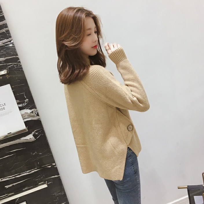 Áo Len Nữ Xẻ Vạt, Áo Len Cổ Cao Hàng Đẹp Cao Cấp SAVVY SHOP