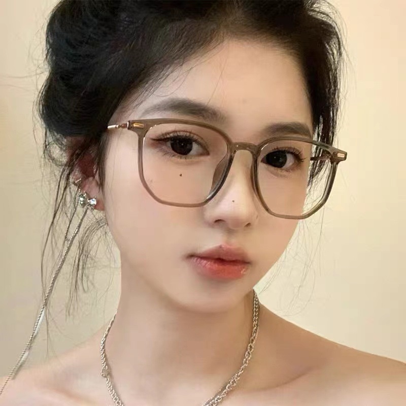 Mắt Kính Gọng Vuông Siêu Nhẹ Chống Ánh Sáng Xanh Dương / Nâu Lạnh Thay Thế Tiện Dụng