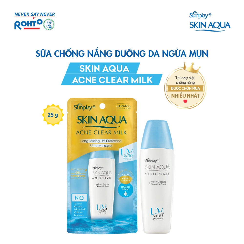 Sữa Chống Nắng Dưỡng Da Ngừa Mụn SUNPLAY Skin Aqua Acne Clear SPF 50+ PA++++ 25g