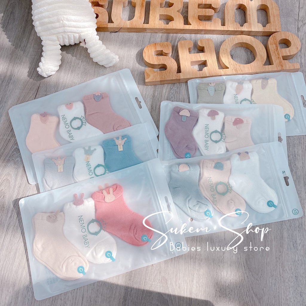 Tất Lưới Cho Bé /Tất Hè Nemo Baby Set 3 Đôi