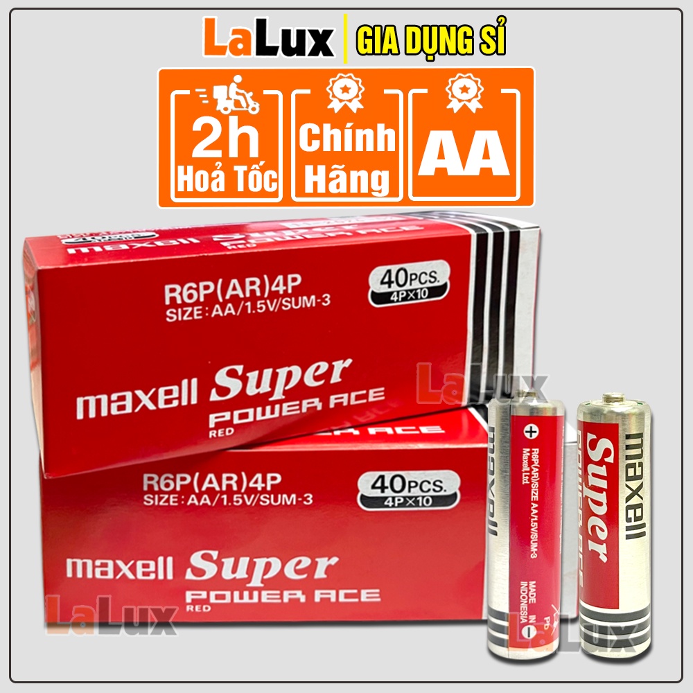 Pin Tiểu AA Maxell Super Đỏ ( 2A) - Pin Tiểu AA, Pin Sạc AA, Tích Điện Cao, Sử Dụng Cho Remote TV, Đồ Chơi Điện Tử LALUX