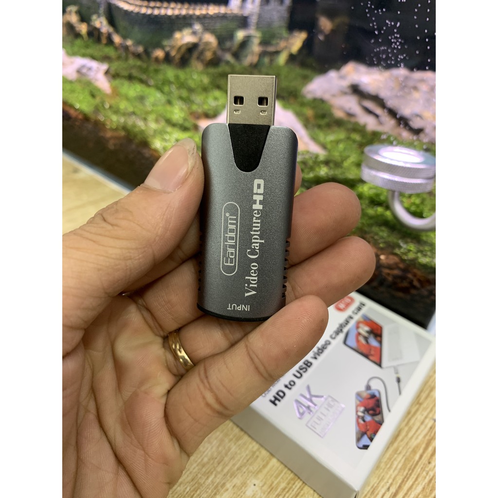 Bộ HDMI to USB 3.0 Video Capture Earldom W16 - Hỗ Trợ Live Stream, Ghi Hình Từ Điện Thoại, Camera, PS4, XBOX