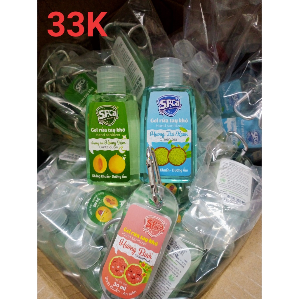 Gel rửa tay khô mini S.P.Ca dưỡng ẩm thơm dịu nhẹ kèm móc khóa tiện dụng | BigBuy360 - bigbuy360.vn