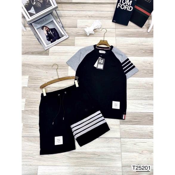 [Sẵn Hàng] Bộ Quần Áo Nam Thom Viền Vai Chất Cotton - Bộ Thom Nam Cao Cấp