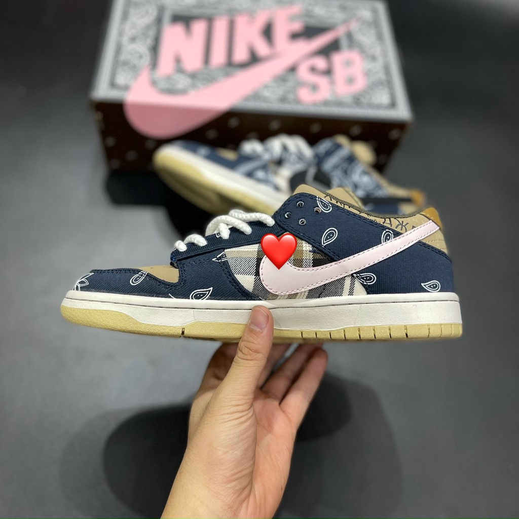 Giày Sneaker Sb Travis Scoot Giày Thể Thao Nam Nữ Thấp Cổ Full Phụ Kiện