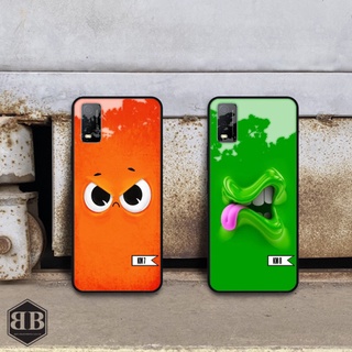 Ốp lưng kính cường lực Vivo Y3S khuôn mặt ngộ nghĩnh
