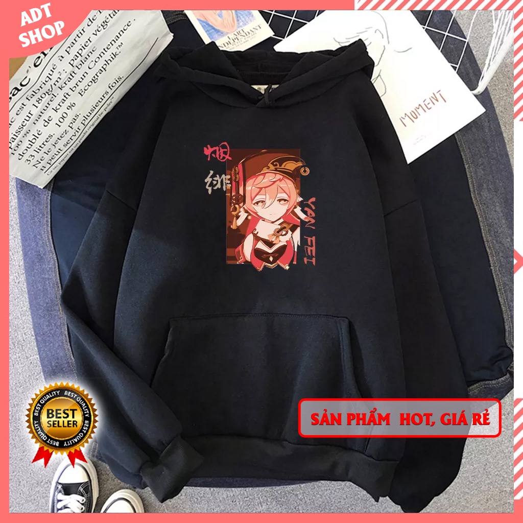 💥HOT💥 Áo Hoodie In Hình Game Genshin Impact Yanfei Thời Trang Đường Phố Cho Nam Và Nữ