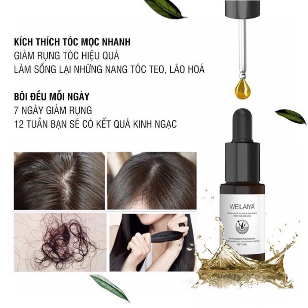 Serum Mọc Tóc, Tinh Chất Dưỡng Tóc, Kích Thích Mọc Nhanh Dài Weilaiya Hộp 8 Chai